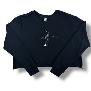 StarTee Bourbon Street New Orleans Trumpet Cropped Sweatshirt Size Large